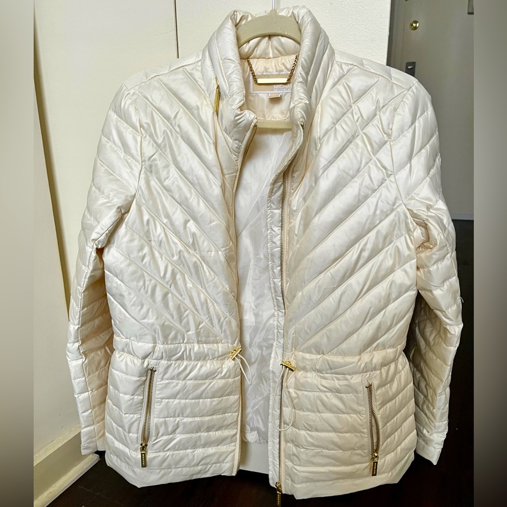 NWOT Michael Kors Packable Champagne Down Puffer Jacket